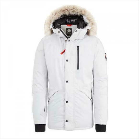 white parka jacket